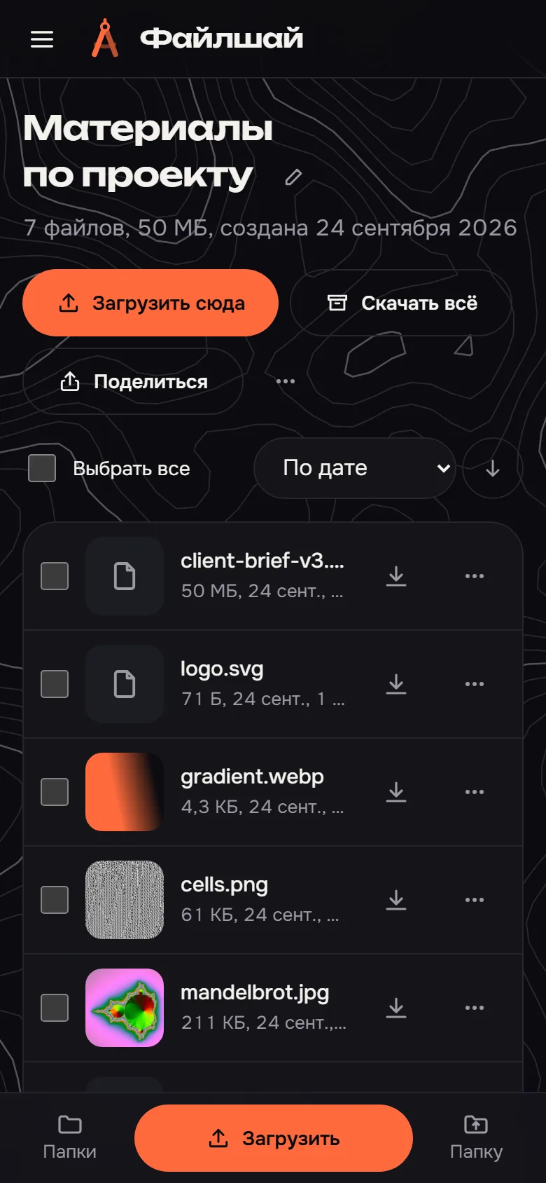 Папка с файлами на телефоне