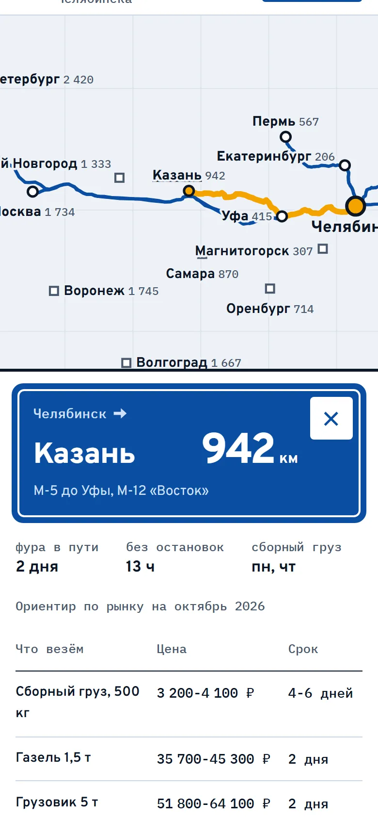 Карточка Казани листом снизу на телефоне, над ней схема с подсвеченной дорогой